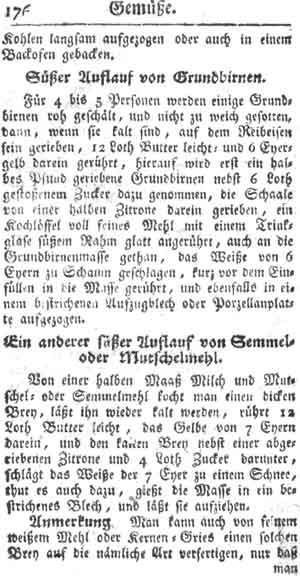 süßer Auflauf von Grundbirnen, Gemüse